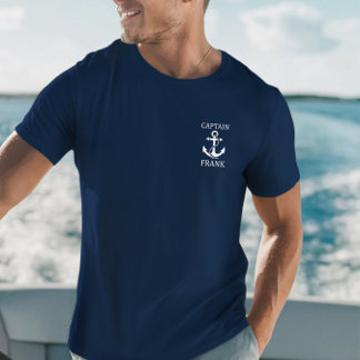 T-shirt Chemise de capitaine personnalisée, Tee à l'ancre,