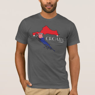 T-shirt Chemise de carte de drapeau de la Croatie