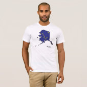 T-shirt Chemise de carte de drapeau de l'Alaska (Devant entier)
