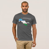 T-shirt Chemise de carte de drapeau de l'Ouzbékistan (Devant entier)