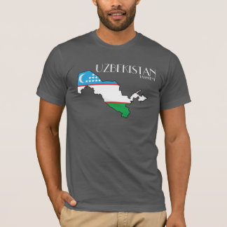 T-shirt Chemise de carte de drapeau de l'Ouzbékistan