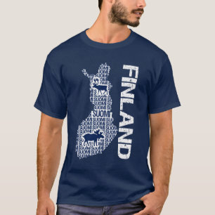 T-shirt Chemise de CARTE de la FINLANDE - choisissez le
