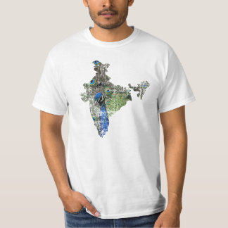 T-shirt Chemise de carte de paon de l'Inde