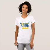 T-shirt Chemise de casque de la Suède Viking (Devant entier)