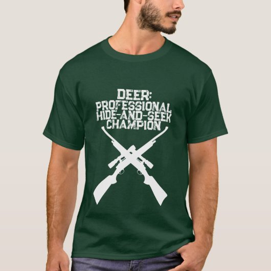 T-shirt Chemise de chasse au cerf Champion de cache-cache (Devant)