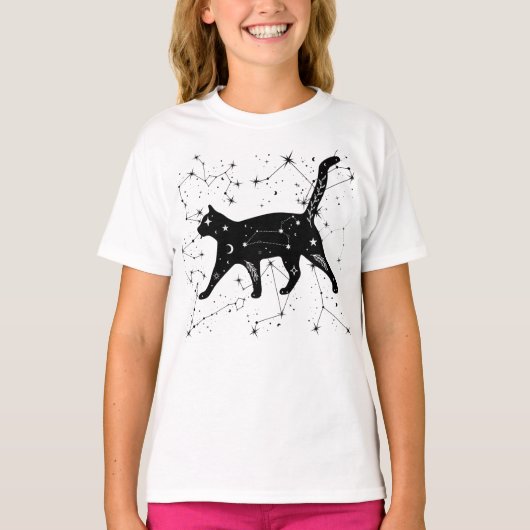 T-shirt chemise de chat constellation (Devant)