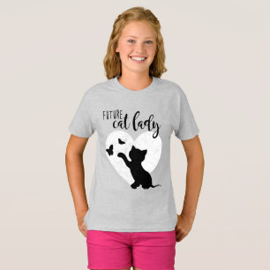 T-shirt Chemise de chat de Kitty de DAME filles de CAT
