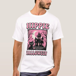 T-shirt Chemise de chat de maison hantée vintage Halloween