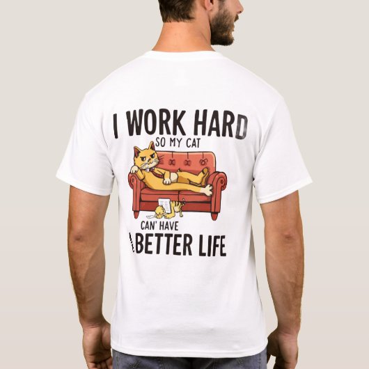 T-shirt Chemise de chat drôle (Dos)