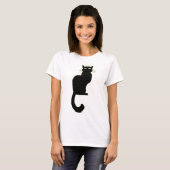 T-shirt Chemise de chat femme Cadeaux de chat noir (Devant entier)