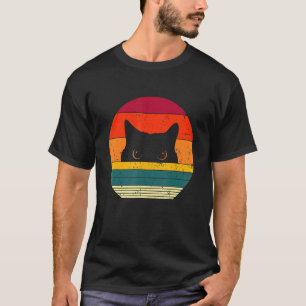 T-shirt Chemise de chat rétro,, Amoureux des chats noir Vi