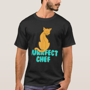 T-shirt Chemise de chef parfaite Chat Jaune Pelage Ronronn