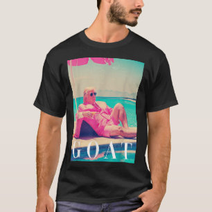 T-shirt Chemise de chèvre Trump été 2024 Rétro Funny rose