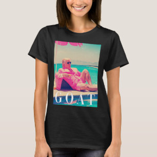 T-shirt Chemise de chèvre Trump été 2024 Rétro Funny rose 