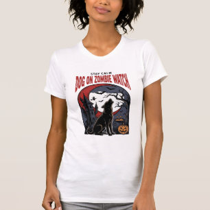 T-shirt Chemise de chien Halloween modèle patrouille zombi