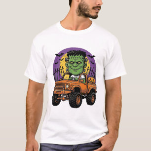 T-shirt Chemise de citrouille de camion monstre Halloween