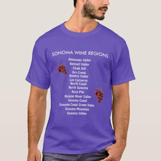 T-shirt Chemise de classique de régions de vin de Sonoma (Devant)