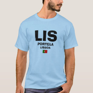 T-shirt Chemise de code d'aéroport de LIS Lisbonne Portel