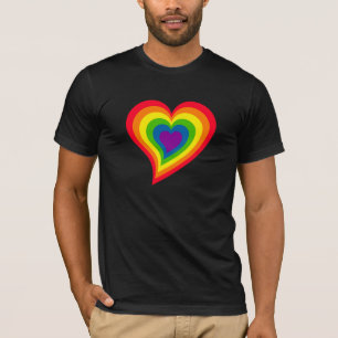 T-shirt Chemise de coeur d'arc-en-ciel - choisissez le
