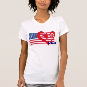 T-shirt Chemise de coeur de drapeau des Etats-Unis