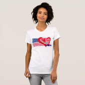 T-shirt Chemise de coeur de drapeau des Etats-Unis (Devant entier)