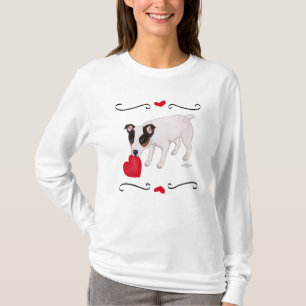 T-shirt Chemise de coeur de Jack Russell Terrier Valentine