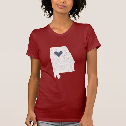 T-shirt Chemise de coeur de l'Alabama (blanche) - (Devant)