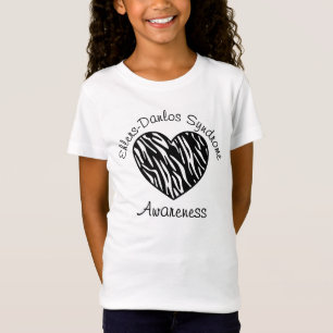 T-Shirt Chemise de coeur de zèbre de conscience de