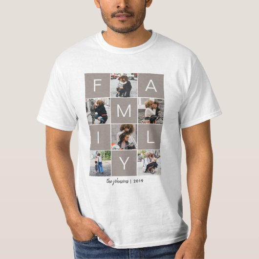 T-shirt Chemise de collage photo de famille (Devant)