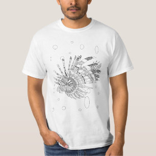 T-shirt Chemise de coloriage pour adultes de poisson-lion