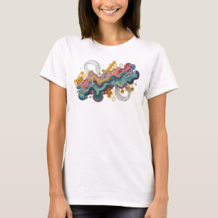 T-shirt Chemise de conception d'art abstrait coloré rose S