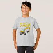 T-shirt Chemise de construction d'excavatrice d'enfant en (Devant entier)