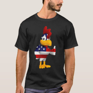 T-shirt Chemise de coq poulet drapeau américain 4 juillet