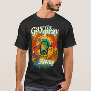 T-shirt Chemise de cottage "Gay The Pray Away"   Rétro Fie