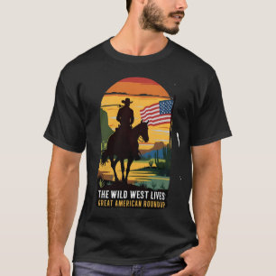 T-shirt chemise de cowboy noir