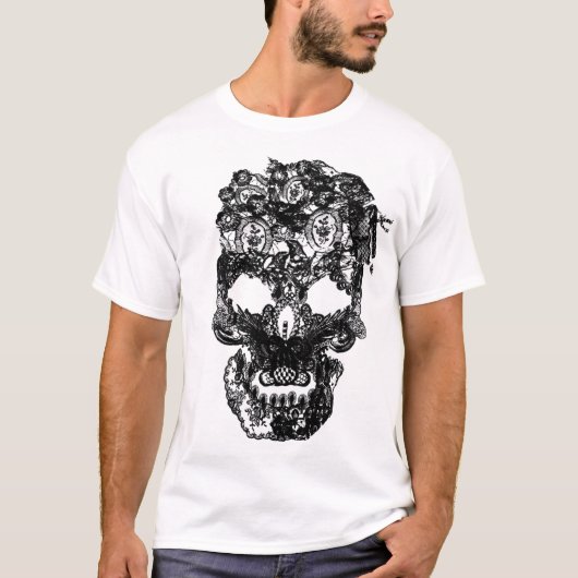 T-shirt Chemise de crâne de dentelle (Devant)