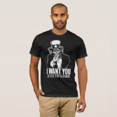 T-shirt Chemise de crâne d'Oncle Sam (Devant entier)