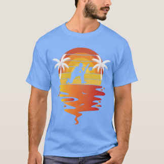 T-shirt Chemise de cricket coucher de soleil rétro 70s vin