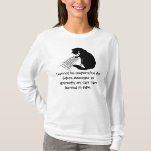 T-shirt Chemise de dactylographie de chat drôle