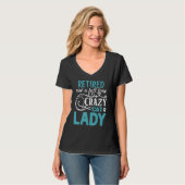 T-shirt Chemise de dame de chat folle à plein temps mainte (Devant entier)