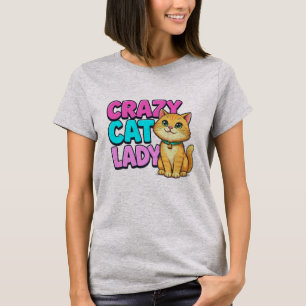 T-shirt Chemise de Dame Folle de Chats Cadeau de Chat Mign