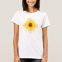 Chemise de dames de coccinelle et de tournesol