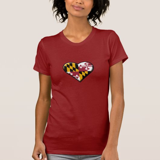 T-shirt Chemise de dames de coeur du Maryland (Devant)
