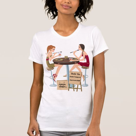 T-shirt Chemise de dames de filles de sushi de Seminole (Devant)