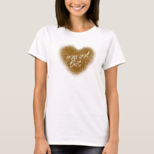T-shirt Chemise de débardeur à cœur en paillettes dorées V