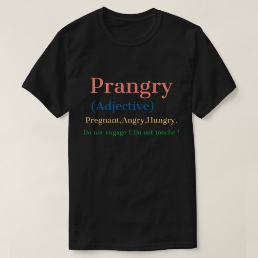 T-shirt Chemise de définition Prangry Grossesse Enceinte, (Design devant)