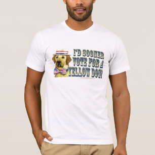 T-shirt Chemise de Démocrate de chien jaune rétro