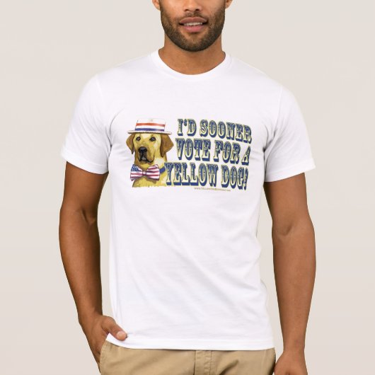 T-shirt Chemise de Démocrate de chien jaune rétro (Devant)