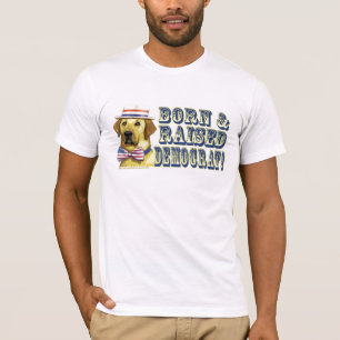 T-shirt Chemise de Démocrate de chien jaune rétro