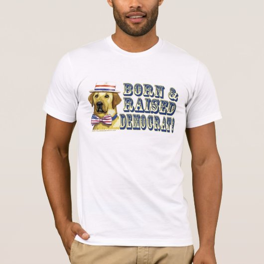 T-shirt Chemise de Démocrate de chien jaune rétro (Devant)